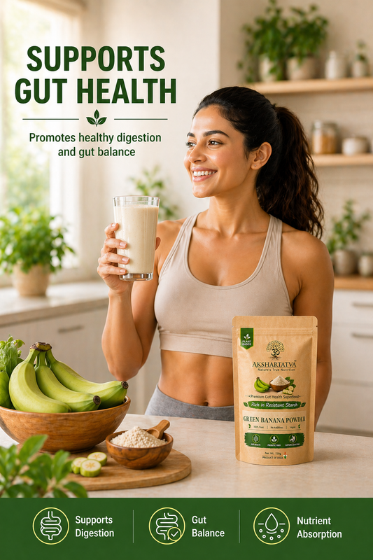 Akshartatva Green Banana Powder 150g | Rich in Resistant Starch for Gut Health & Digestion