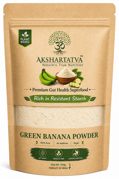 Akshartatva Green Banana Powder 150g | Rich in Resistant Starch for Gut Health & Digestion