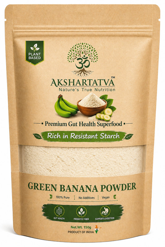Akshartatva Green Banana Powder 150g | Rich in Resistant Starch for Gut Health & Digestion
