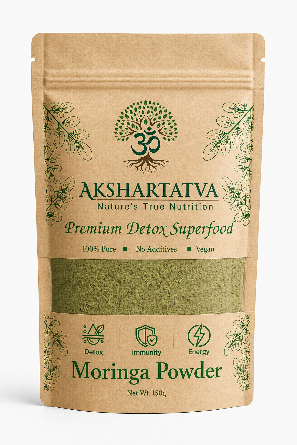 AKSHARTATVA Moringa Powder 150g | 100% Pure Moringa Leaf Powder | Natural Superfood