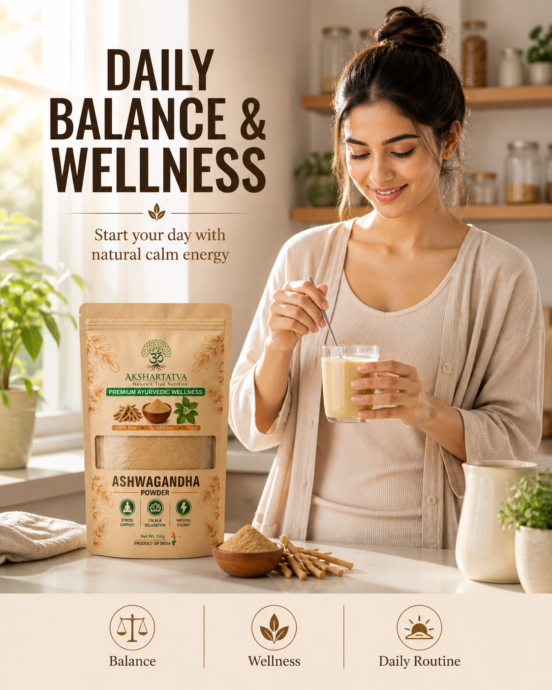 Akshartatva Ashwagandha Powder 150g | Stress Support, Calm & Relaxation