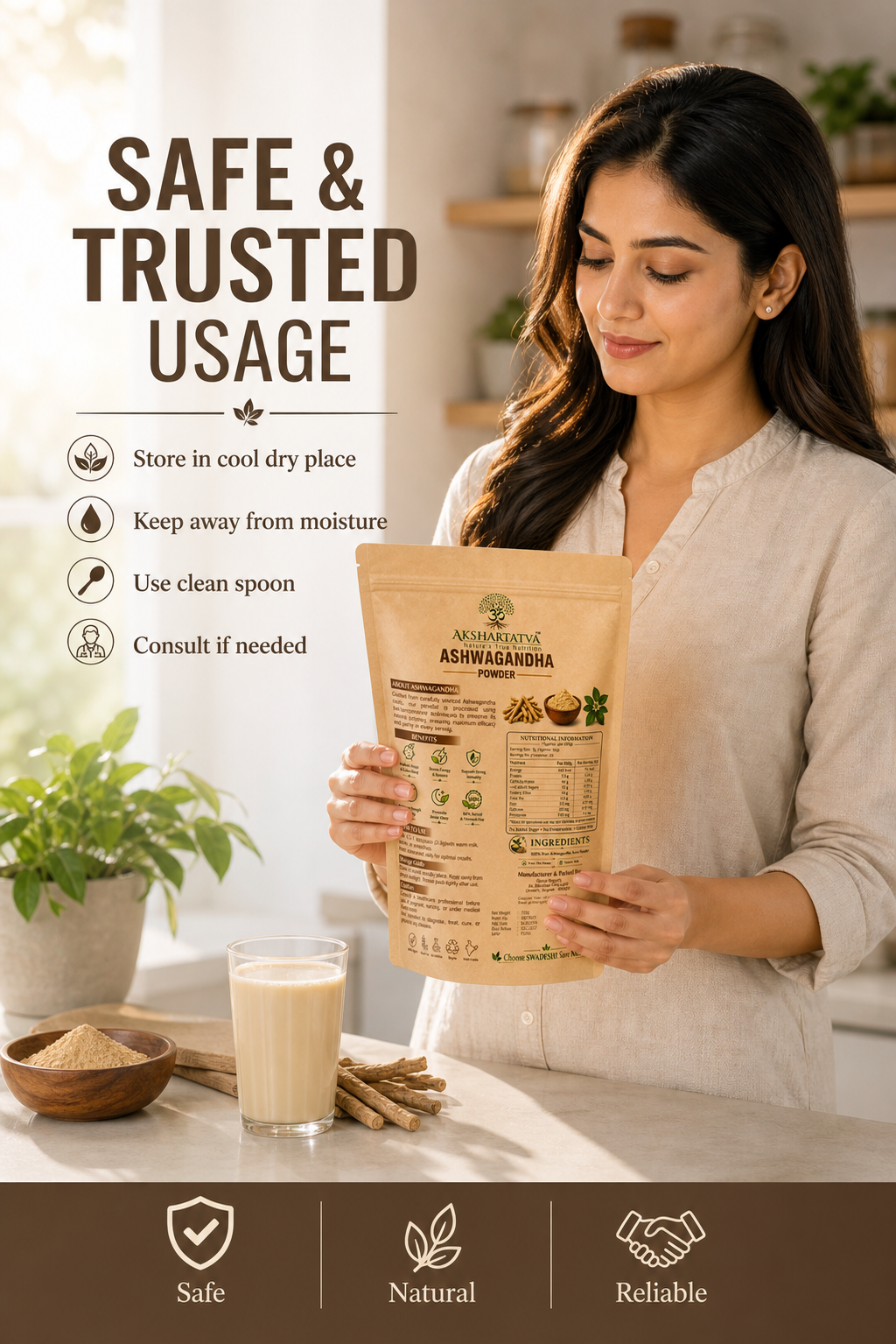 Akshartatva Ashwagandha Powder 150g | Stress Support, Calm & Relaxation