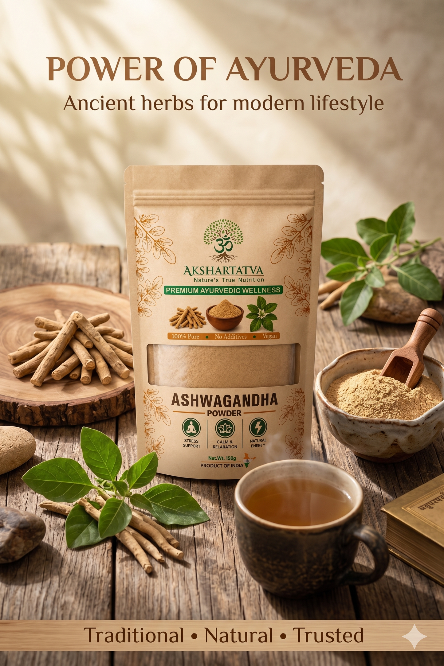 Akshartatva Ashwagandha Powder 150g | Stress Support, Calm & Relaxation